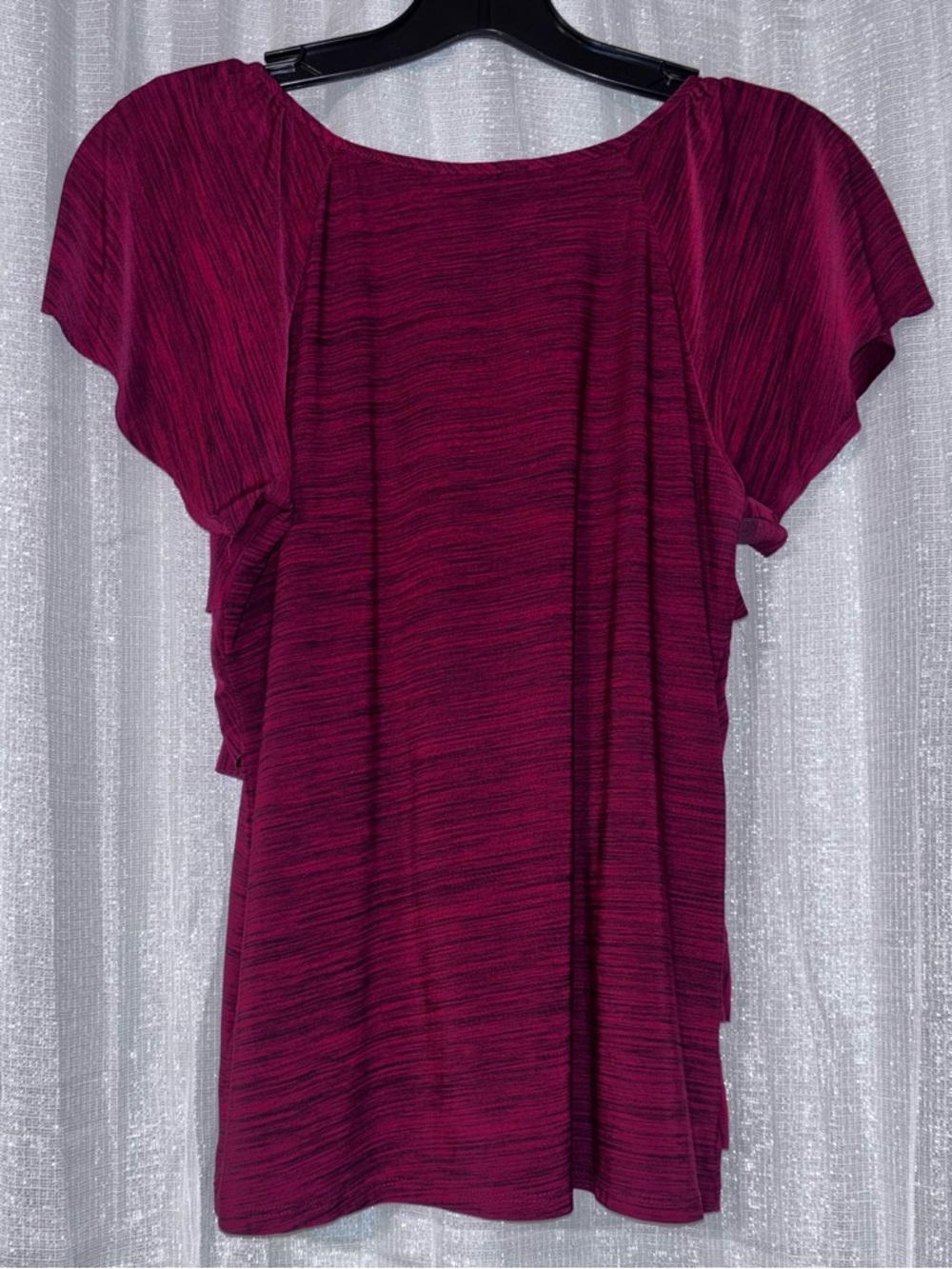 Elementz Raspberry Pink Ruffled Short Sleeve Top - Picture 3 of 3
